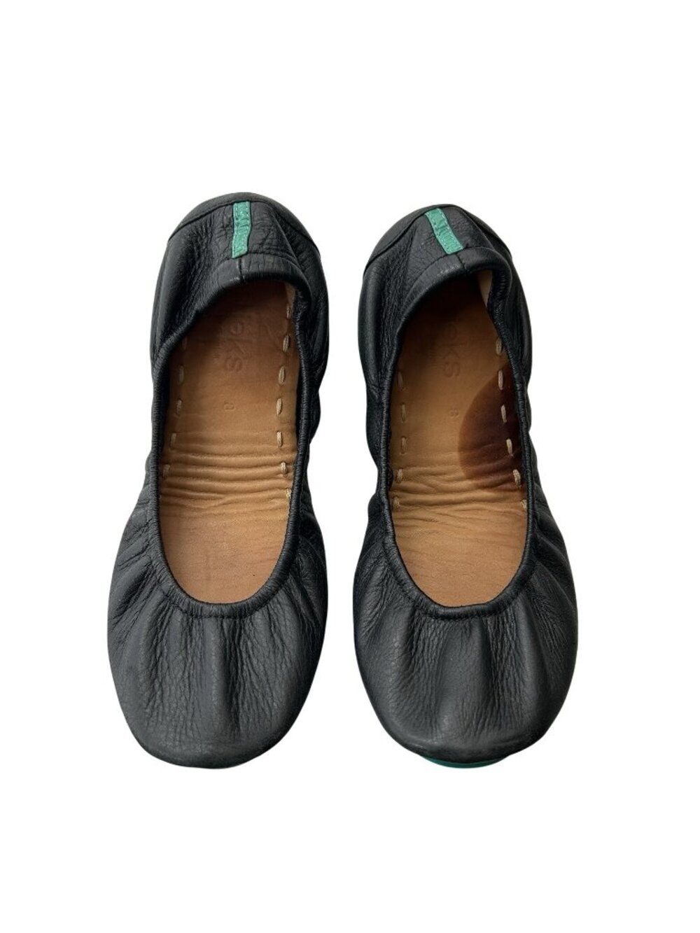 🩰 Tieks by Gavrieli Ballet Flats Sz 8 Matte Black Soft Full-Grain Nappa Leather